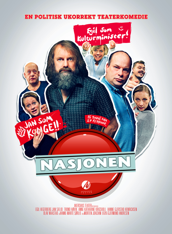 Plakat for Akershus Teaters produksjon Nasjonen (2014)