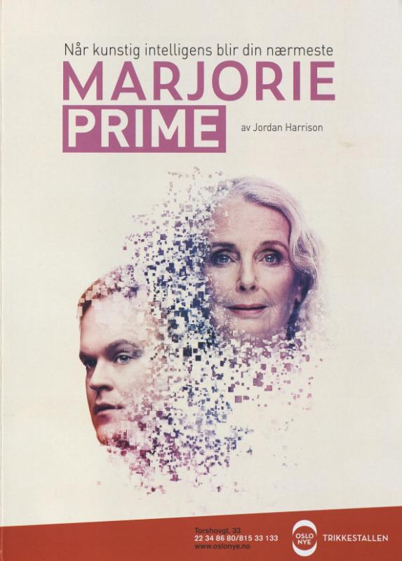 Forestillingsprogram for Oslo Nye Teaters produksjon Marjorie Prime (2019)