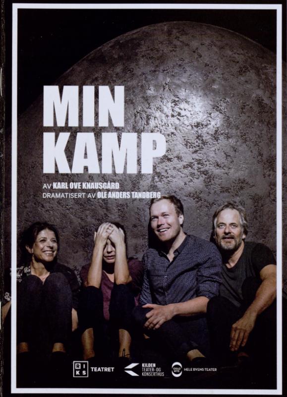 Forestillingsprogram for Riksteatret, Kilden Teater og Oslo Nye Teaters produksjon Min Kamp (2016).