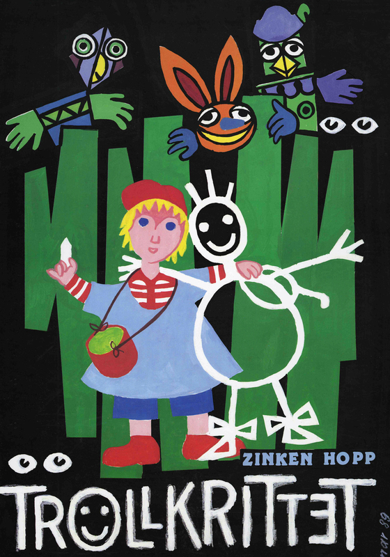 Plakat fra Oslo Nye Teaters produksjon Trollkrittet (1989)