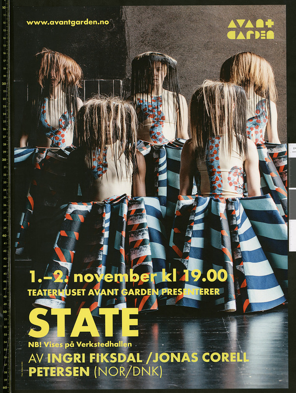 Plakat for Ingri Fiksdal & Jonas Corell Petersens produksjon State (2016)