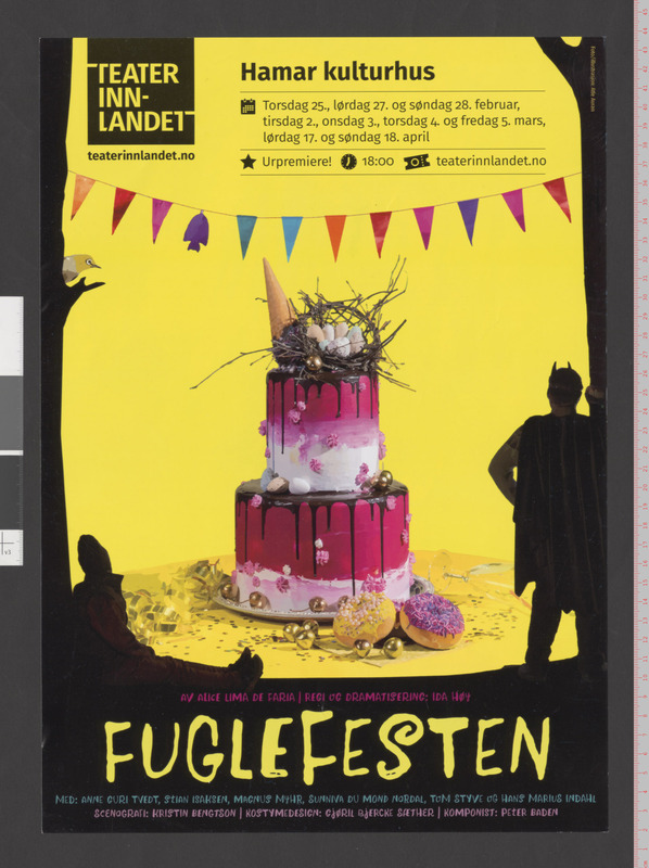 Plakat for Teater Innlandets produksjon Fuglefesten (2021). 