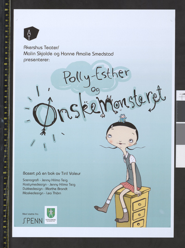 Plakat for Akershus Teaters produksjon Polly-Esther og Ønskemonsteret (2018). 