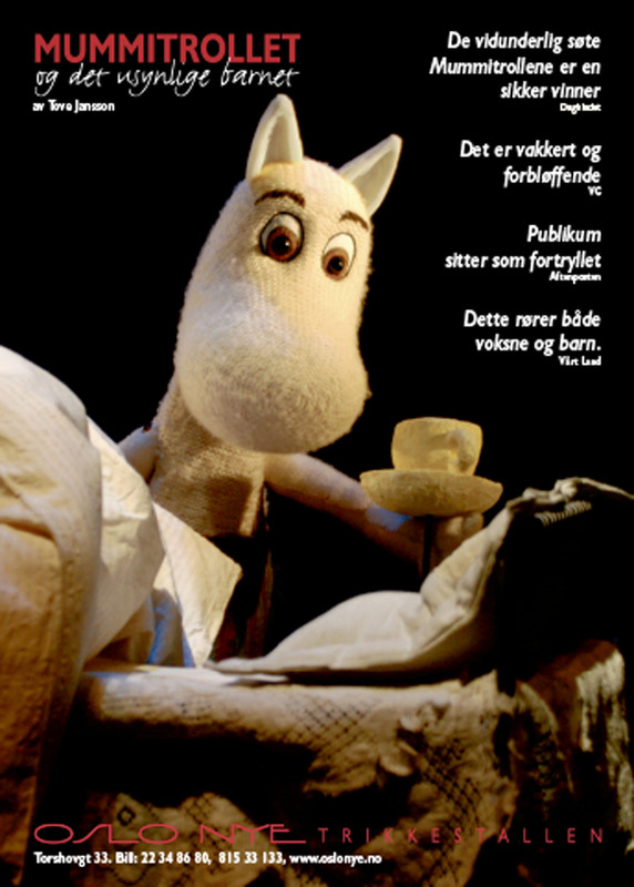 Plakat fra Oslo Nye Teaters produksjon Mummitrollet og det usynlige barnet (2006).