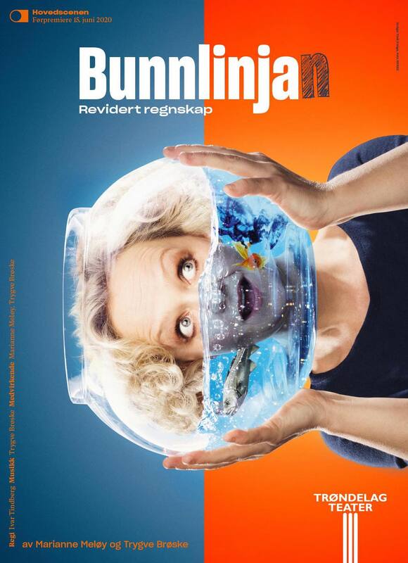 Plakat for Trøndelag Teaters produksjon Bunnlinja. Revidert regnskap (2020).