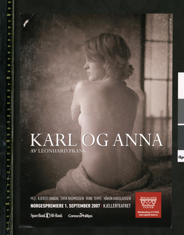 Plakat for Rogaland Teaters produksjon Karl og Anna (2007). 