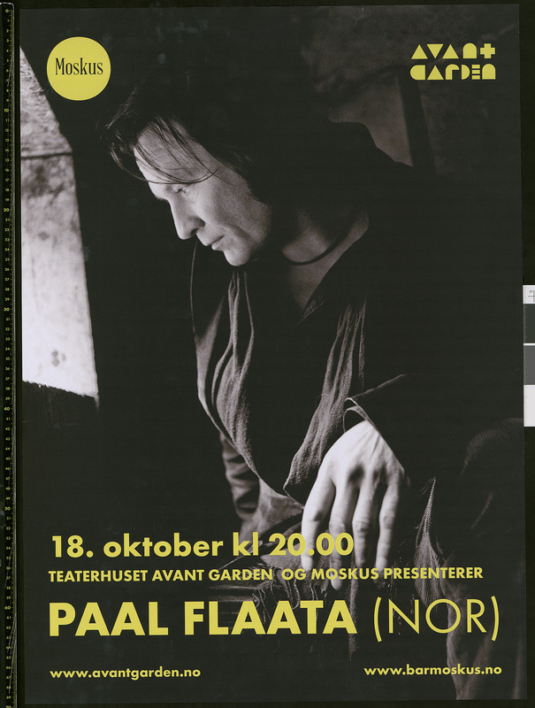 Plakat for Moskus og Teaterhuset Avantgardens konsert med Paal Flaata (2016)