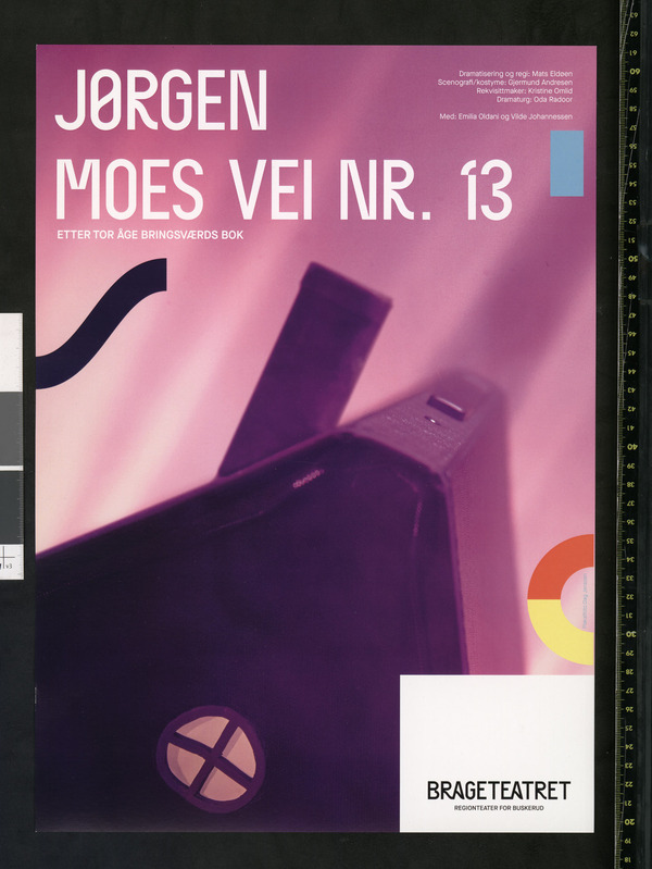 Plakat for Brageteatrets produksjon Jørgen Moes vei nr. 3 (2019). 