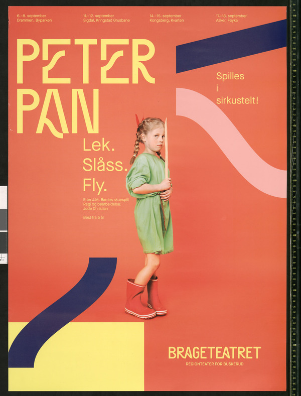 Plakat fra Brageteatret  produksjon Peter Pan (2019).