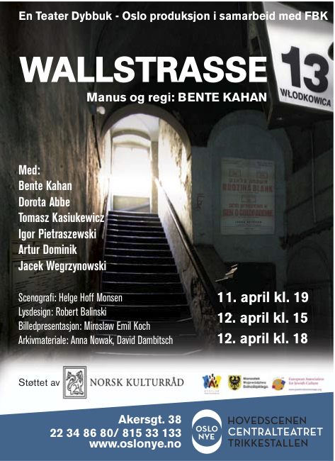 Poster for Teater Dybbuk's production Wallstrasse 13 (2007)