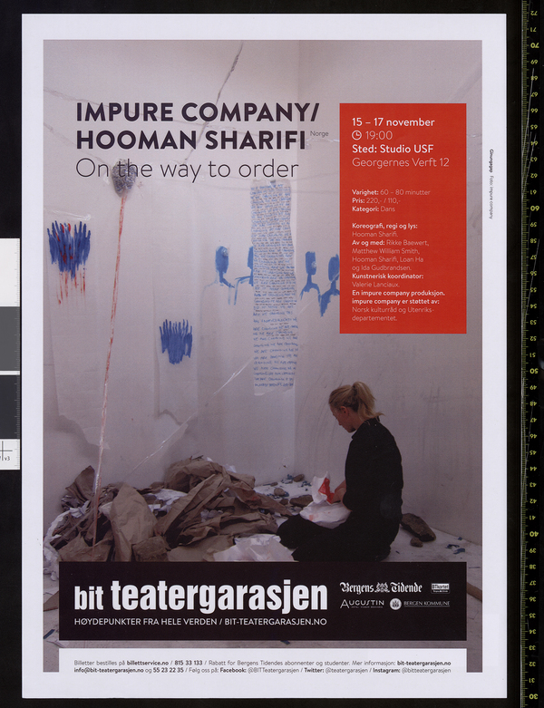 Plakat for Impure Companys produksjon On the way to order  (2013)