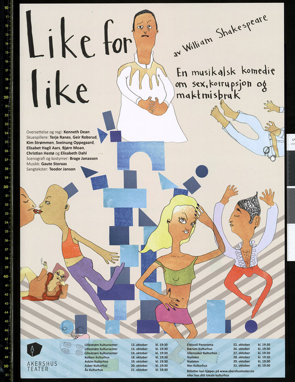 Plakat for Akershus Teaters produksjon Like for like (2016)