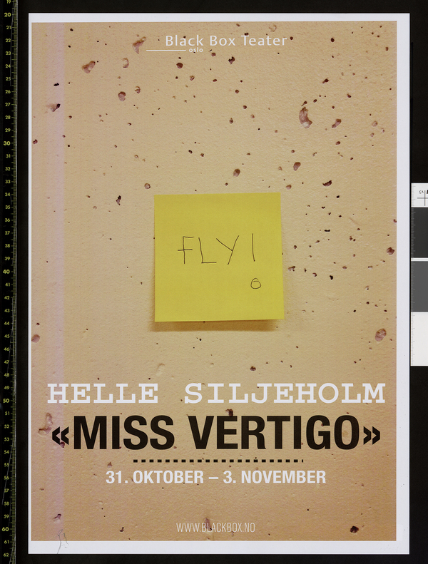 Plakat for Helle Siljeholms produksjon Miss Vertigo (2013). 