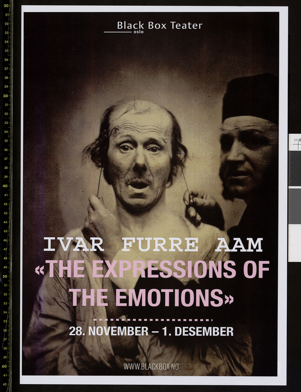 Plakat for Ivar Furre Aams produksjon The expressions of the emotions (2013). 