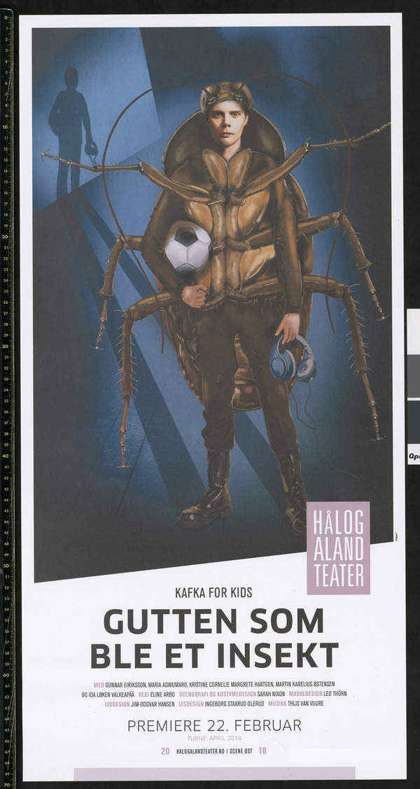 Plakat for  Hålogaland Teaters produksjon "Gutten som ble et insekt" (2018)