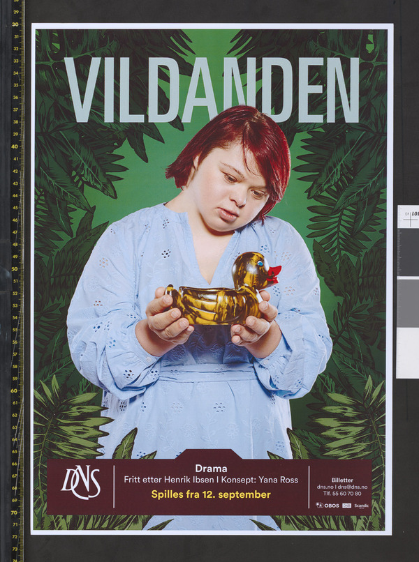 Plakat for Den Nationale Scenes produksjon Vildanden (2018). 