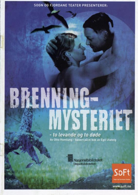 Program for Sogn og Fjordane Teaters produksjon Brenningmysteriet (2011).