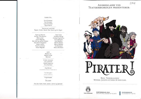 Program til Pirater (2011) sommerteater i Frognerparken