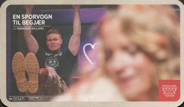 Forestillingsprogram til Rogaland Teaters produksjon En sporvogn til begjær (2024).