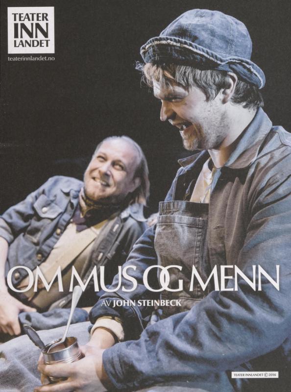 Playbill for Teater Innlandet's production Of Mice and Men (2016)