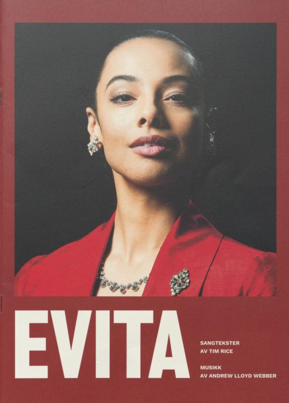 Forestillingsprogram til Oslo Nye Teaters musikalproduksjon Evita (2024)