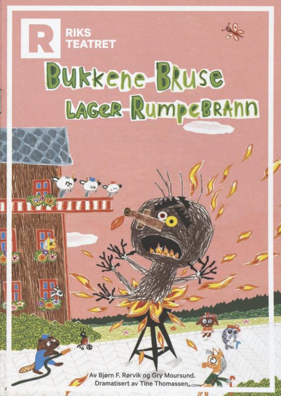 Forestillingsprogram for Riksteatrets produksjon Bukkene Bruse lager rumpebrann (2019)