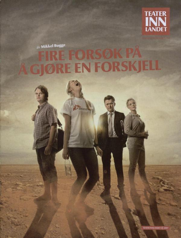 Forestillingsprogram for Teater Innlandets produksjon Fire forsøk på å gjøre en forskjell (2017).