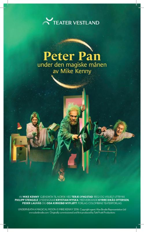 Forestillingsprogram til Teater Vestlands produksjon Peter Pan under den magiske månen (2023).