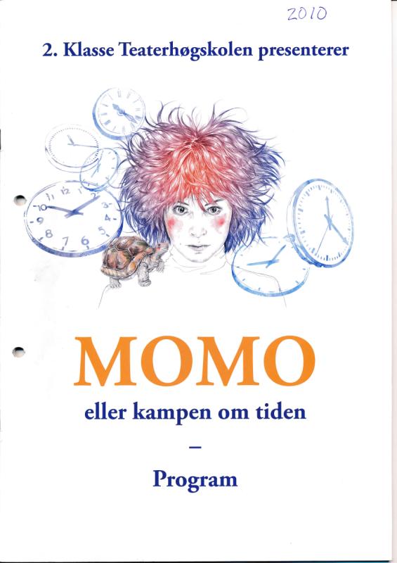 Program til Momo eller kampen om tiden (2010) sommerteater i Frognerparken