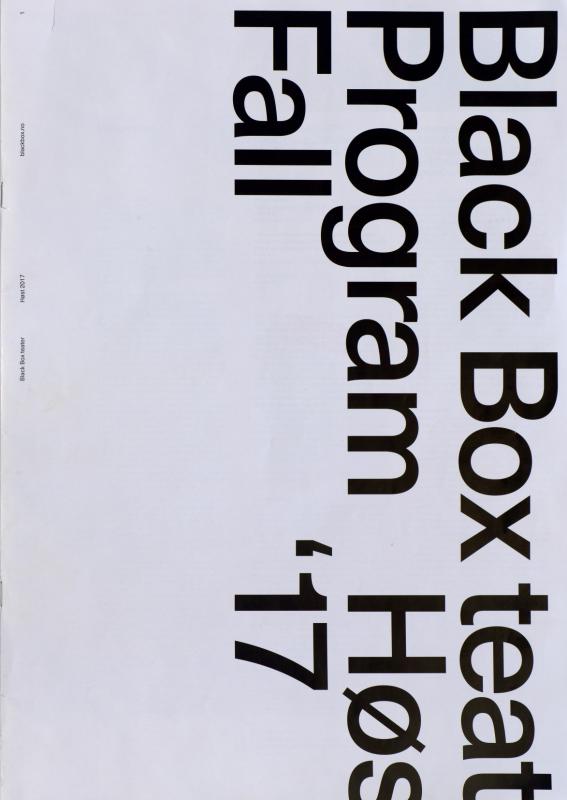 Season programme for Black Box Teater, Autumn 2017