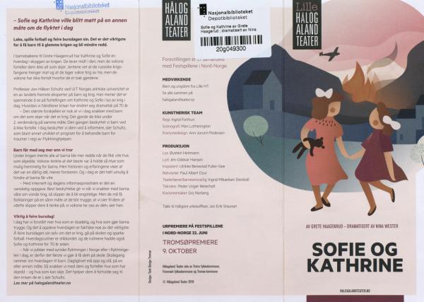 Forestillingsprogram til Hålogaland Teaters produksjon Sofie og Kathrine (2019).