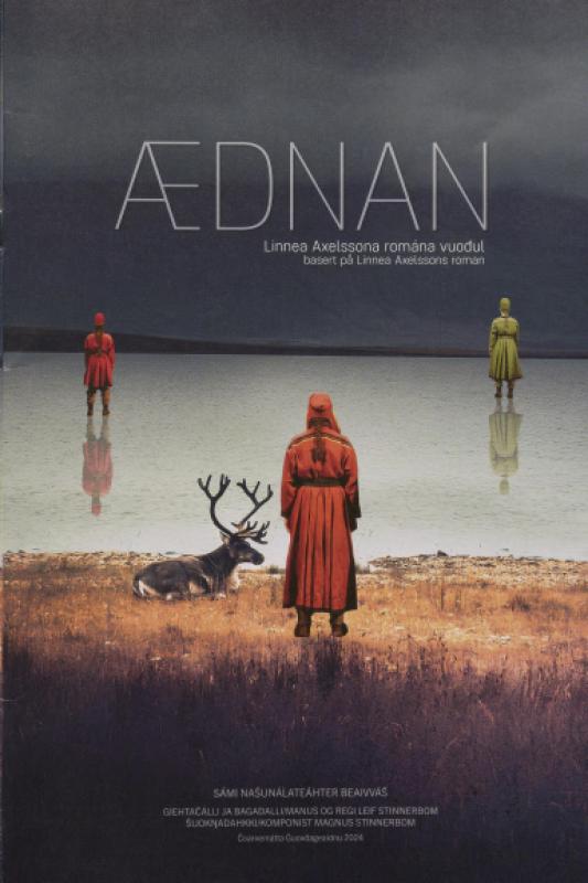 Forestillingsprogram til Sámi Našunálateáhter Beaivváš produksjon Ædnan (2024).