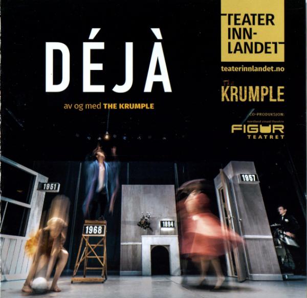 Forestillingsprogram for The Krumples produksjon Déjà (2019). 