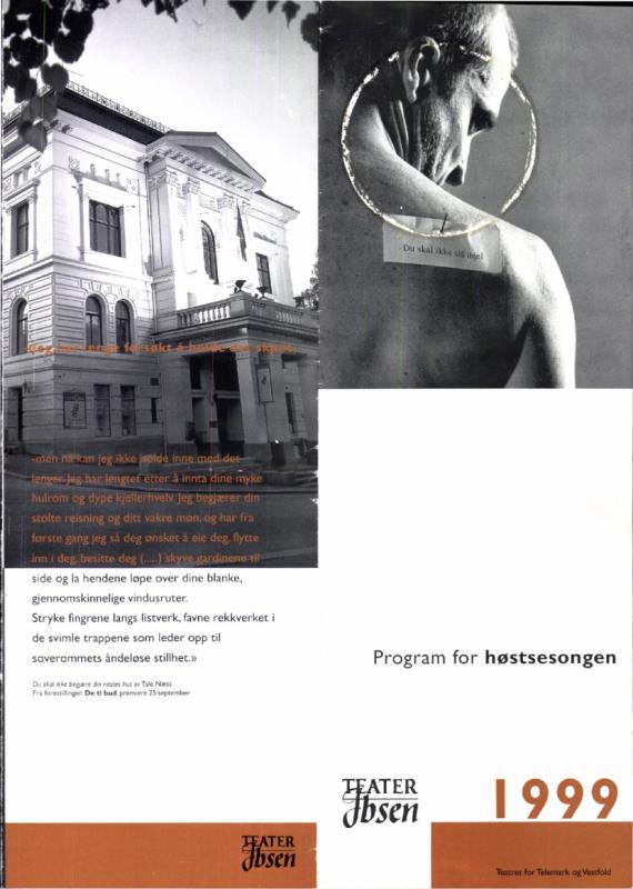 Sesongprogram for Teater Ibsen høsten 1999.