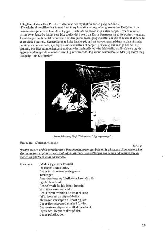 Excerpt from the script of Perleporten Teatergruppe's production Jug meg en saga (‘Lie me a saga’; 1976)