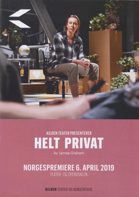 Forestillingsprogram for Kilden Teaters produksjon Helt privat (2019)