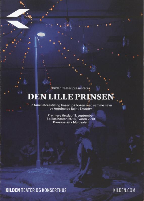 Forestillingsprogram for Kilden Teaters produksjon Den lille prinsen (2018)
