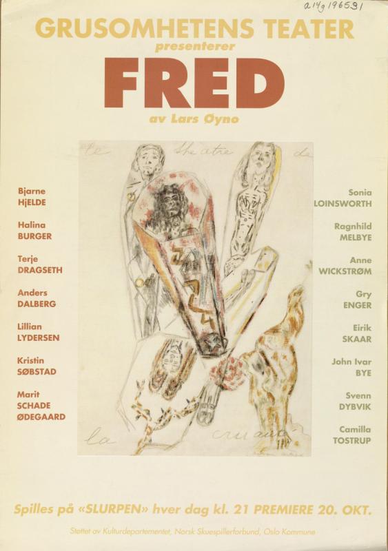 Program for Grusomheten Teaters produksjon Fred (1992)