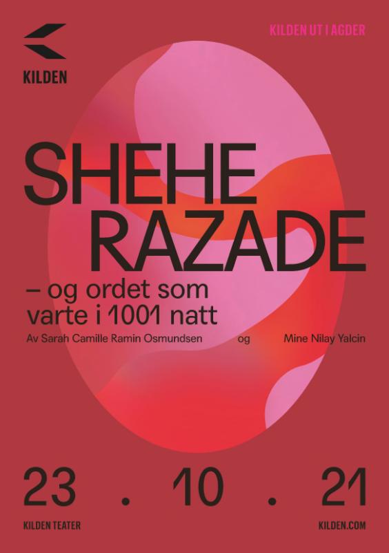 Forestillingsprogram for Kilden Teaters produksjon Sheherazade – og ordet som varte i 1001 natt (2021). 