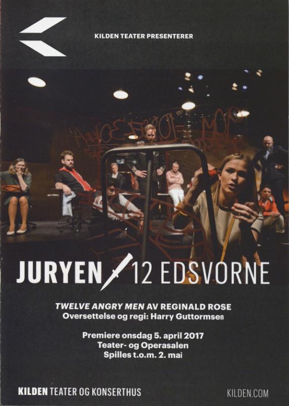 Forestillingsprogram for Kilden Teaters produksjon Juryen - 12 Edsvorne menn (2017)