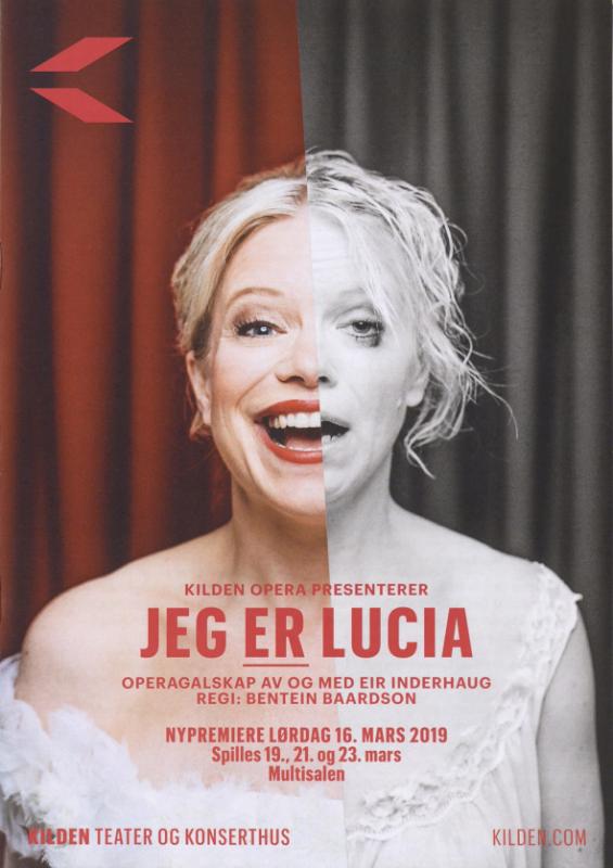 Forestillingsprogram for Kilden Operas produksjon Jeg er Lucia - Nypremiere i 2019