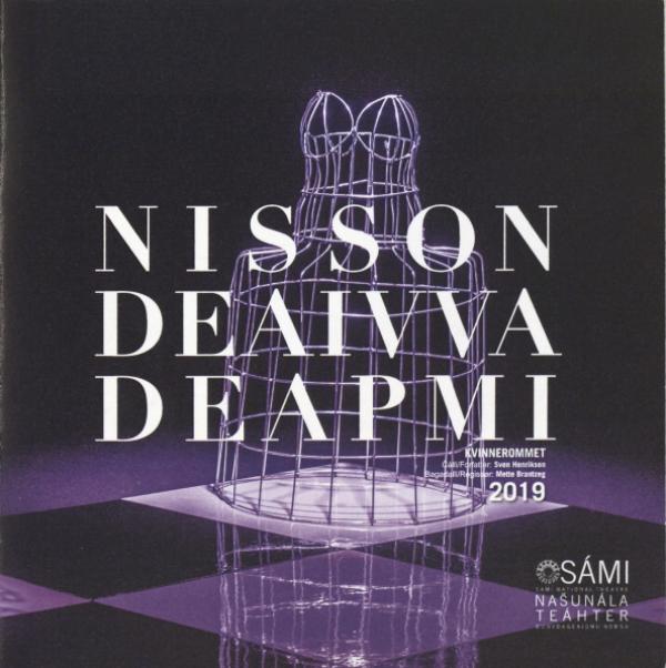 Forestillingsprogram for Beaivváš Sámi Našunálateáhters produksjon Kvinnerommet (2019).